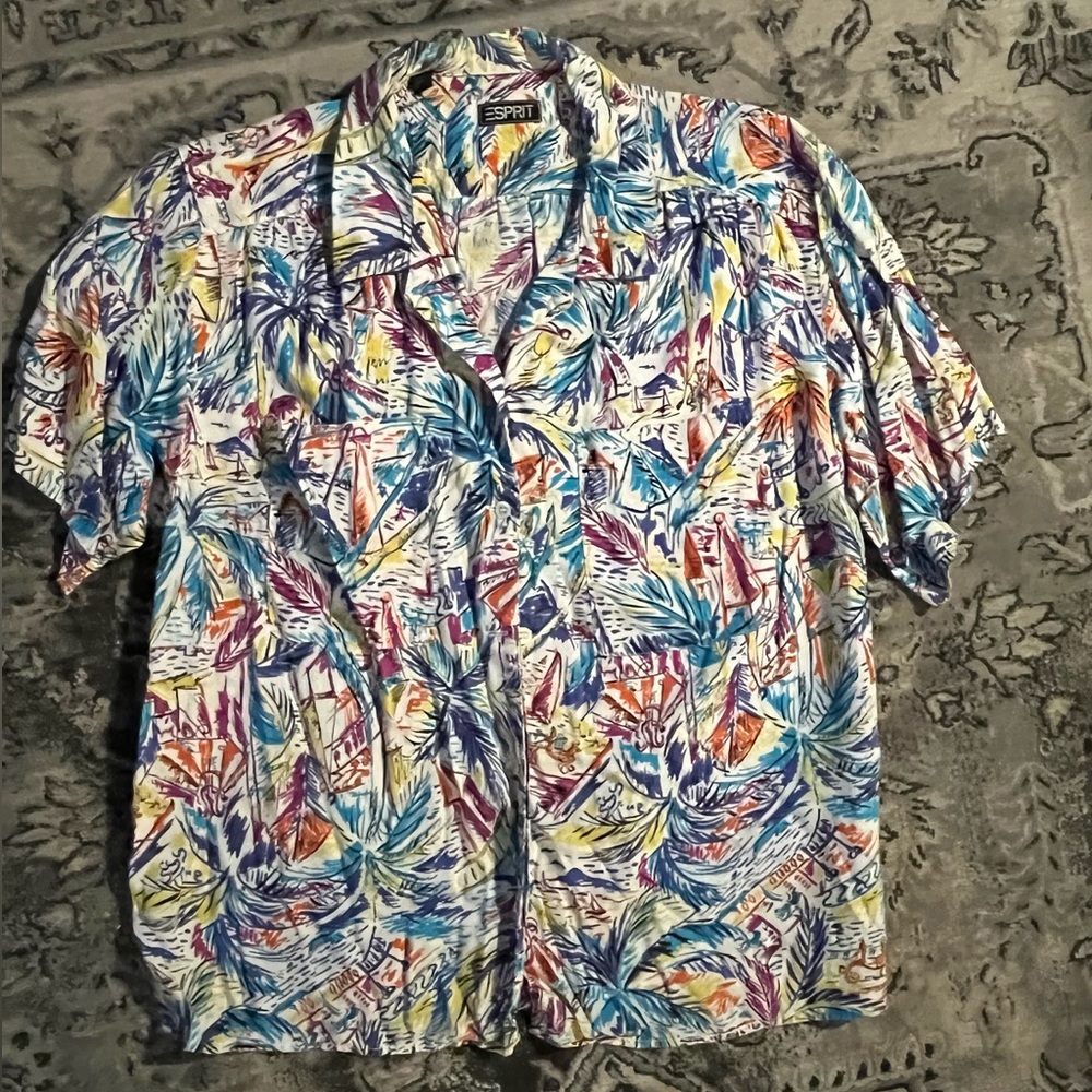 Vintage 1980s Color Splash ESPIRT Blouse
